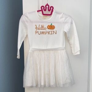 btween White and Gold Pumpkin Dress